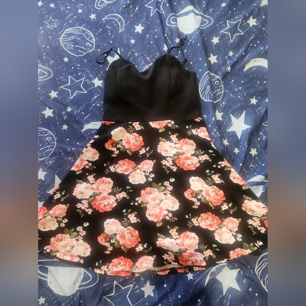 Floral Black Dress